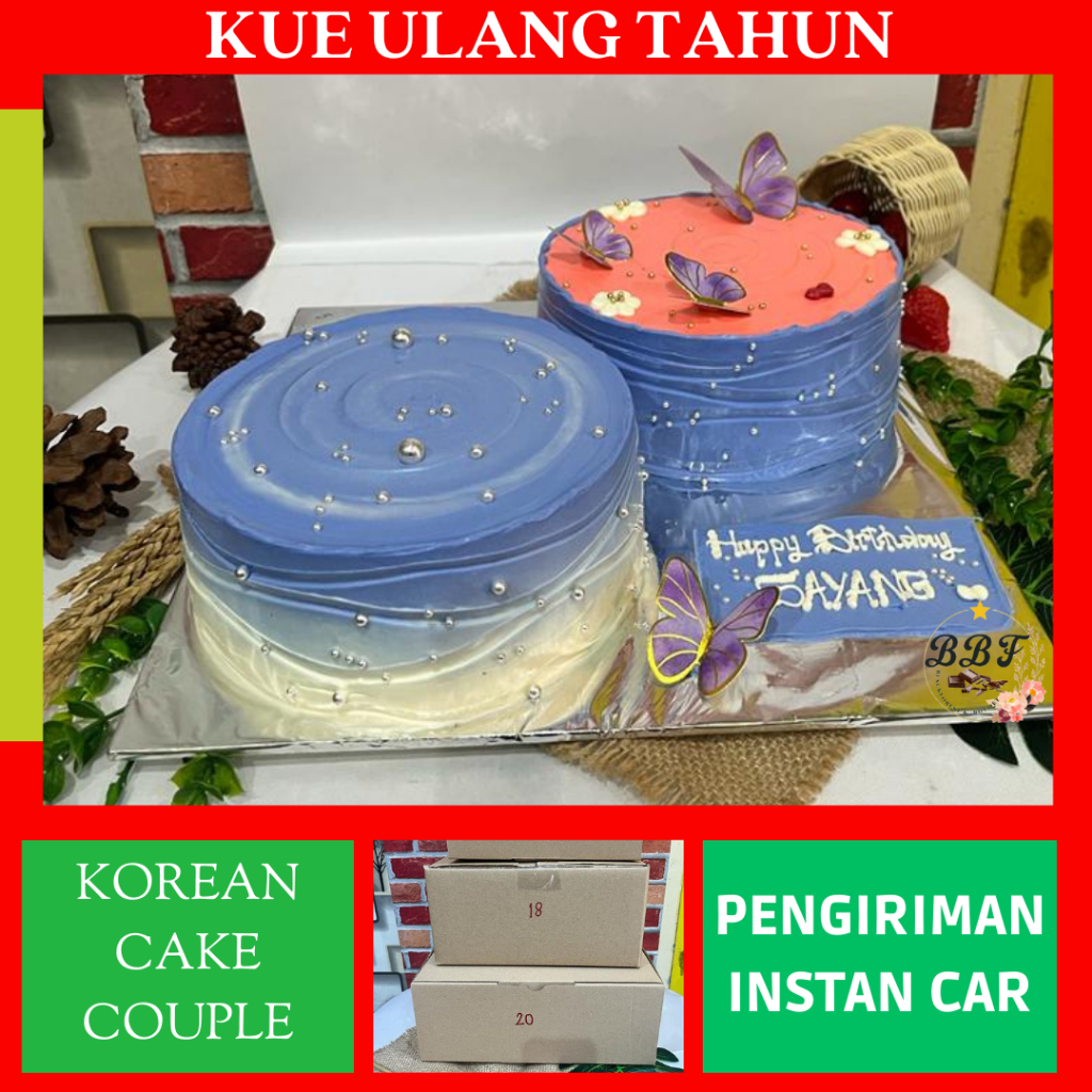 

Double Cake / Aesthetic Cake / Cake Wedding / Korean Cake / Kue ulang Tahun / Cake Ulang Tahun