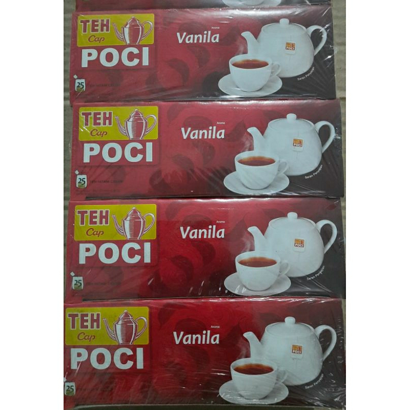 

Teh cap Poci aroma Vanila 1dus isi 25kantong