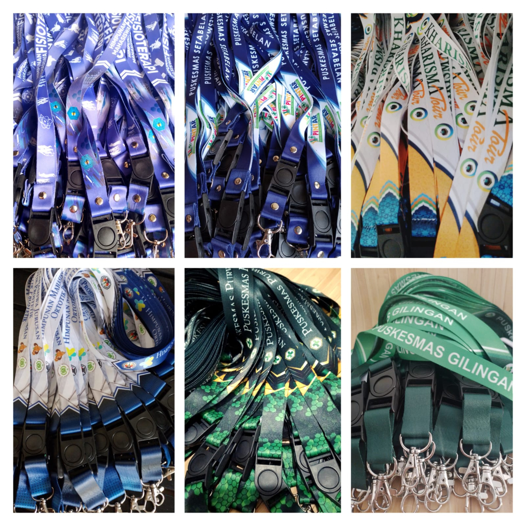 

TALI LANYARD CANTOL/ TALI ID CARD CUSTOM 2 CM PLUS STOPPER, 2 SISI