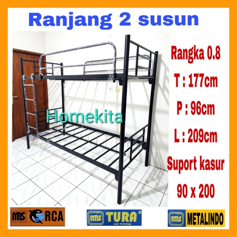 Ranjang 2 Susun Ranjang Besi Susun Tempat Tidur Susun Bunk Bed Kuat Dan Kokoh