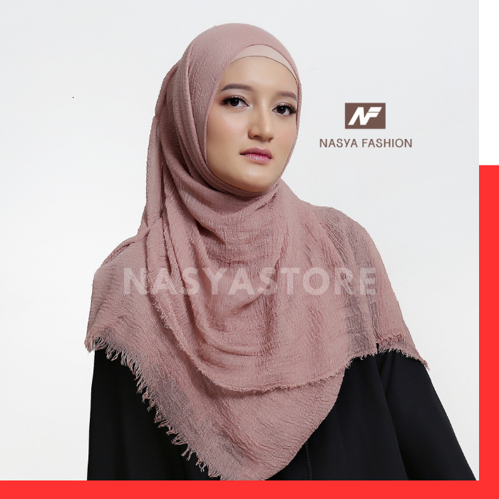 Pashmina Crinkle shawl Kerudung Hijab Premium katun kusut