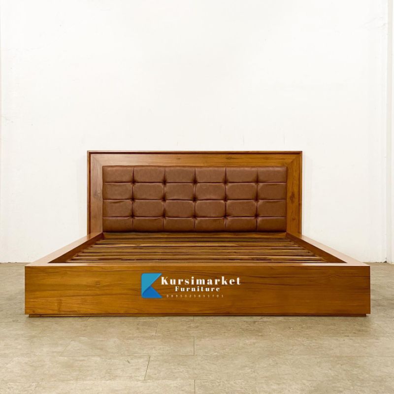 Divan ranjang tidur jok laci kayu jati tempat tidur minimalis jok laci