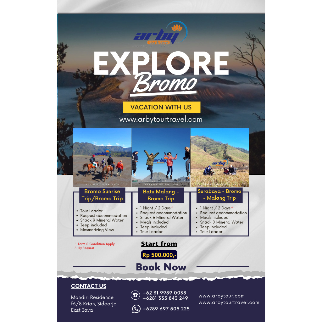 Wisata Tour Bromo-Batu-Malang 3 Hari 2 Malam