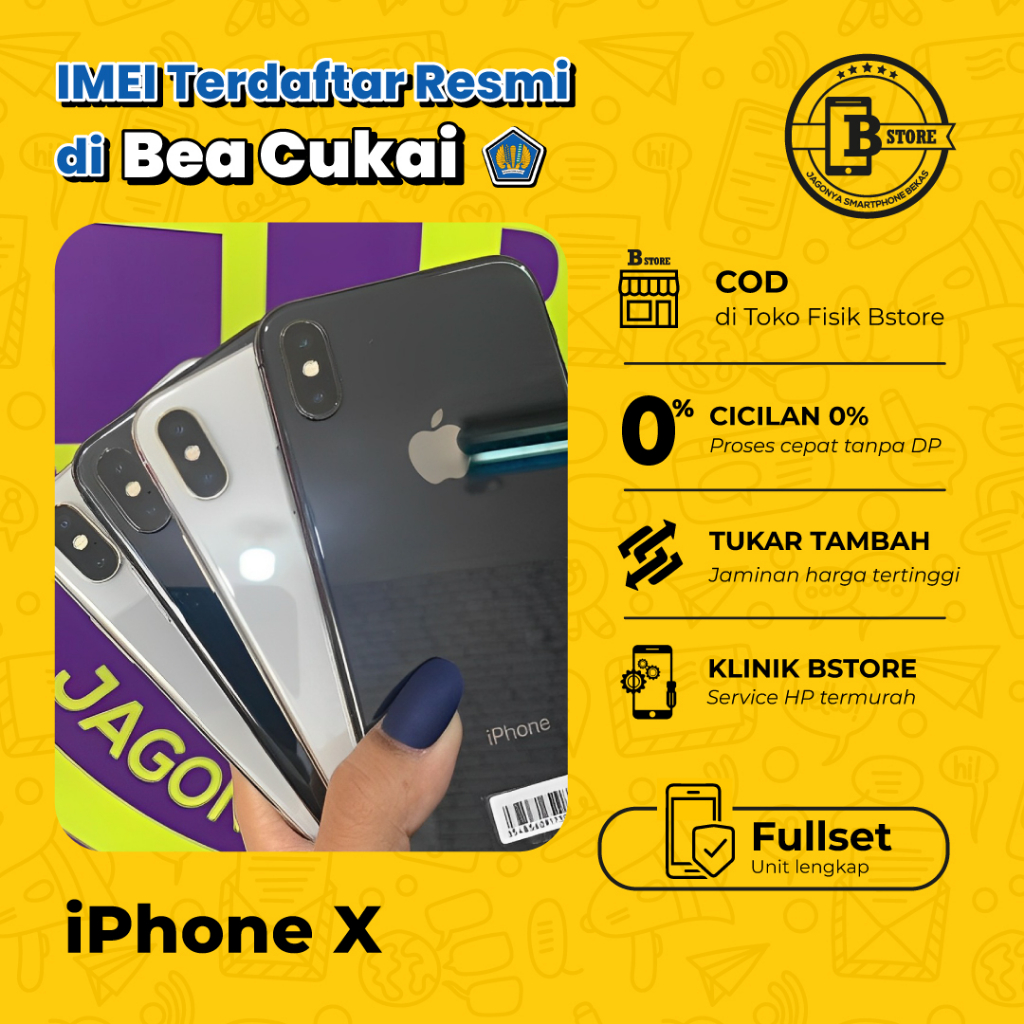 iPhone X 64GB - Fullset - Apple - 64 GB - Second Ex Resmi