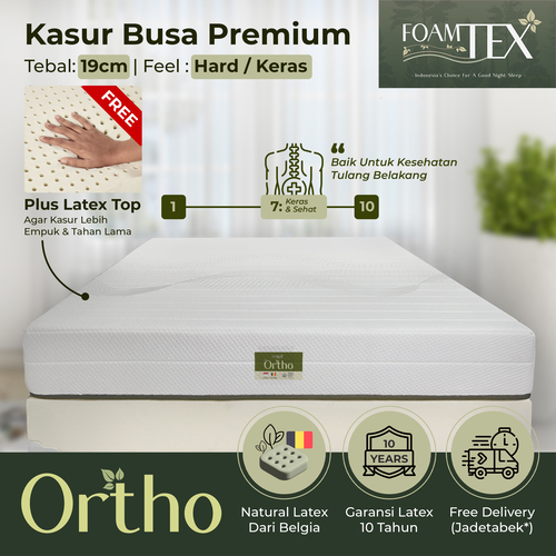 Kasur Busa Latex Foamtex Ortho / Kasur Latex Kesehatan - Uk. 120x200x19cm