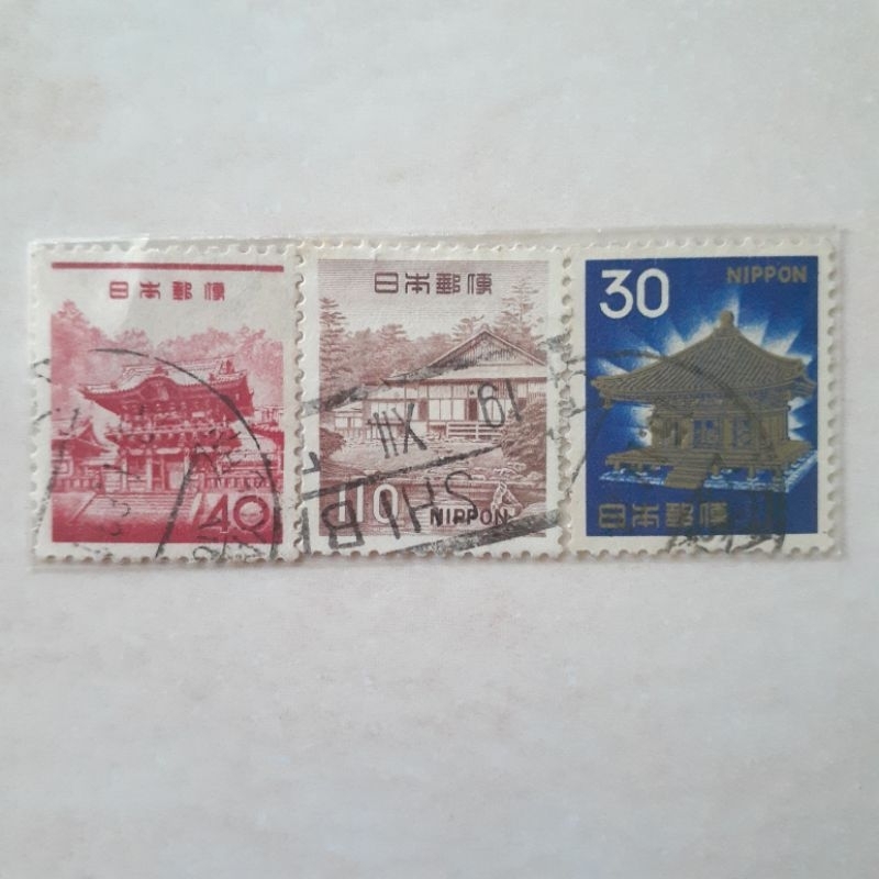 

(A) Perangko Jepang Fauna Flora and Culture Heritage Tema Bangunan Tahun 1961-1989 set 3pcs