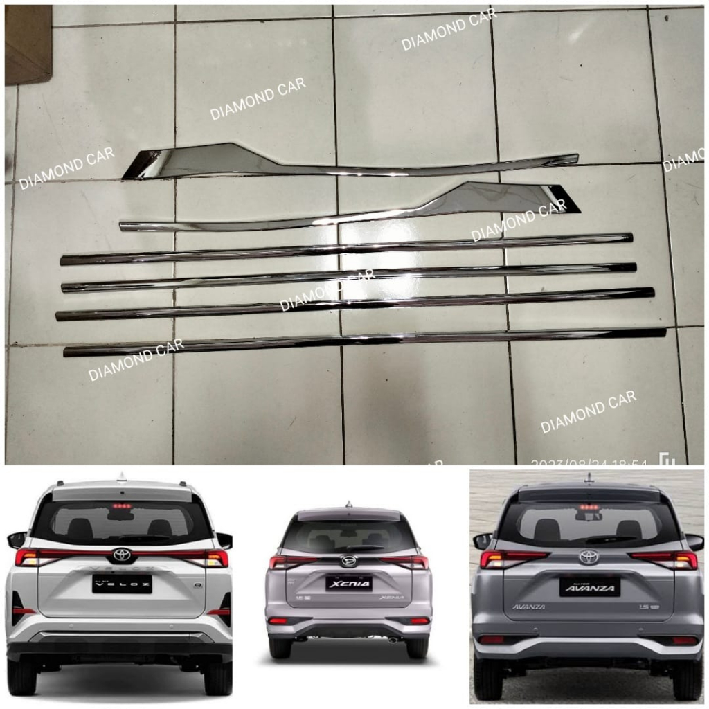 Lis kaca samping chrome All New Avanza Xenia Veloz 2022-2023.