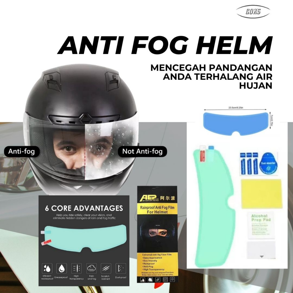 STIKER ANTI FOG HELM KACA FILM MOBIL OVAL STICKER ANTI EMBUN ANTI GORES ANTI KABUT ANTI DEBU ANTI MI