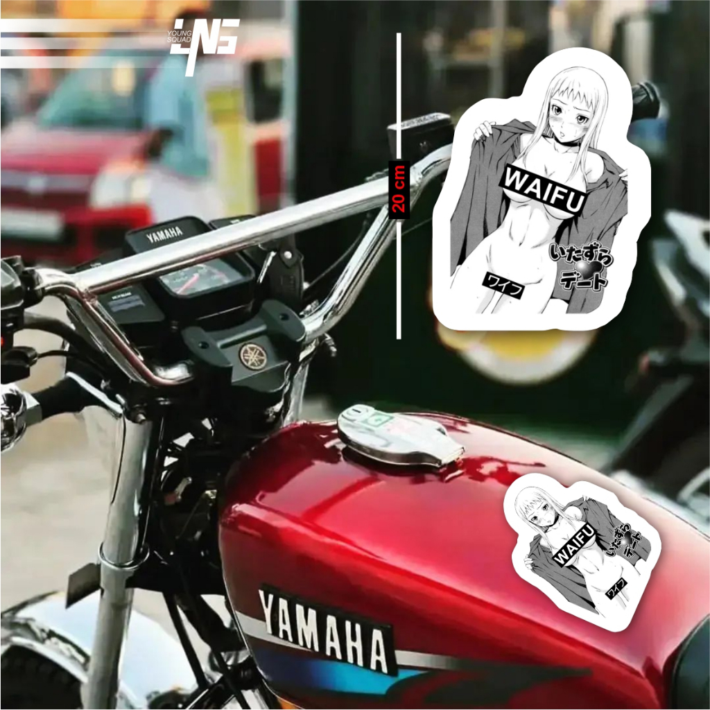 Sticker TankPad Universal Stiker Tanki Motor Rx King/Byson/Vixion/CBR/Ninja TANKPAD WAIFU / STICKER 