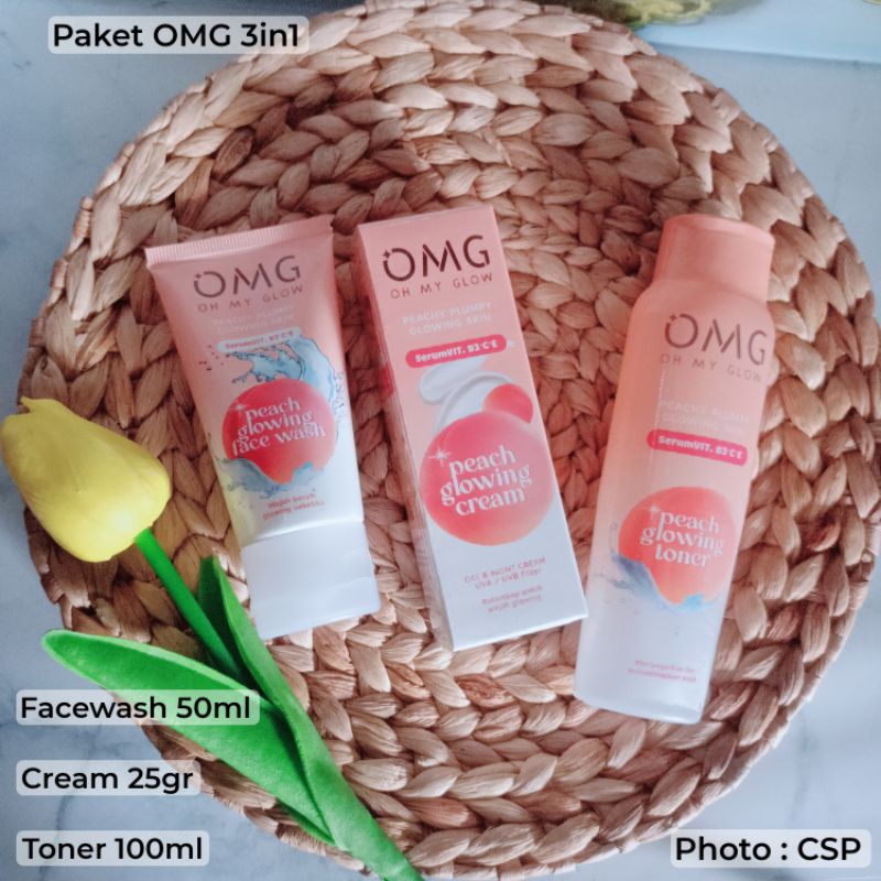 Paket OMG 3in1 Cream OMG Face Wash OMG Toner OMG