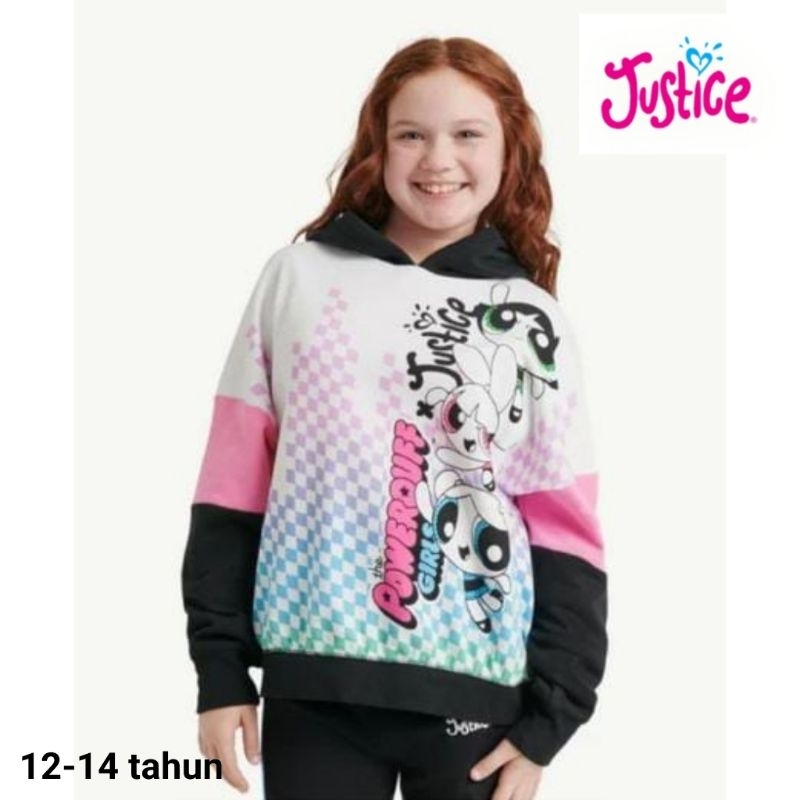Sweater Hoodie anak perempuan justice 12 14 tahun Powerpuff girls
