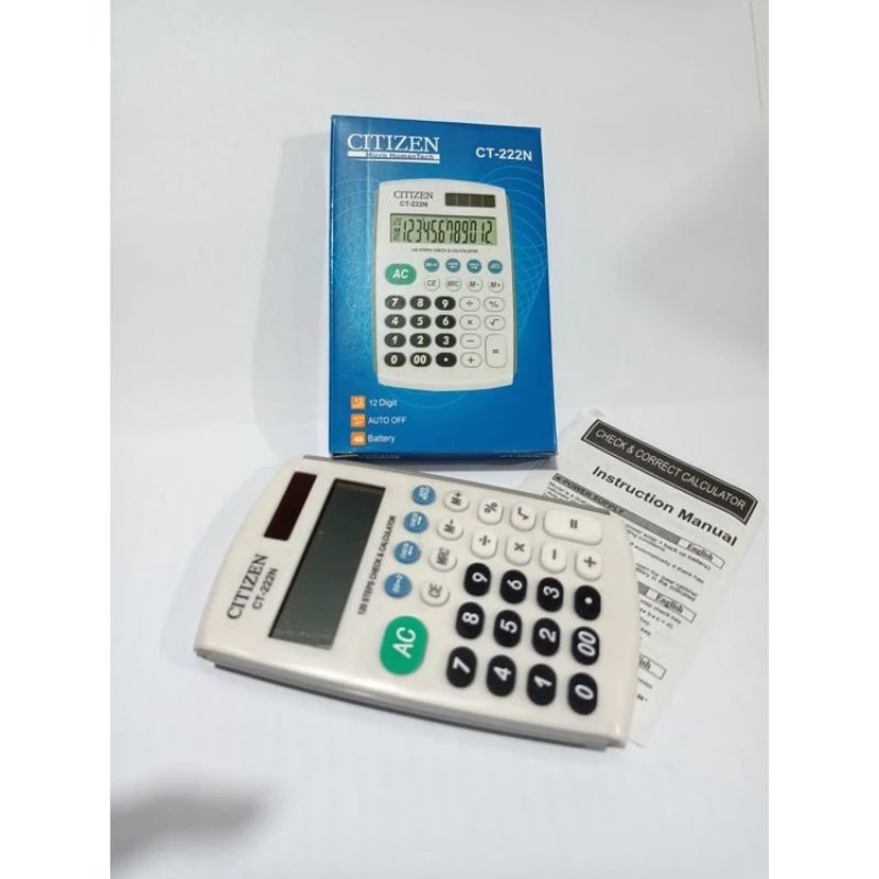 

kalkulator kecil citizen ct-222n 12 digit