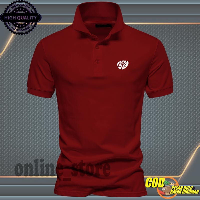 PROMO .... Baju Kaos Polo Pria Lengan Pendek / Baju Kaos Polo Casual Pria / Kaos Polo Distro Logo EF