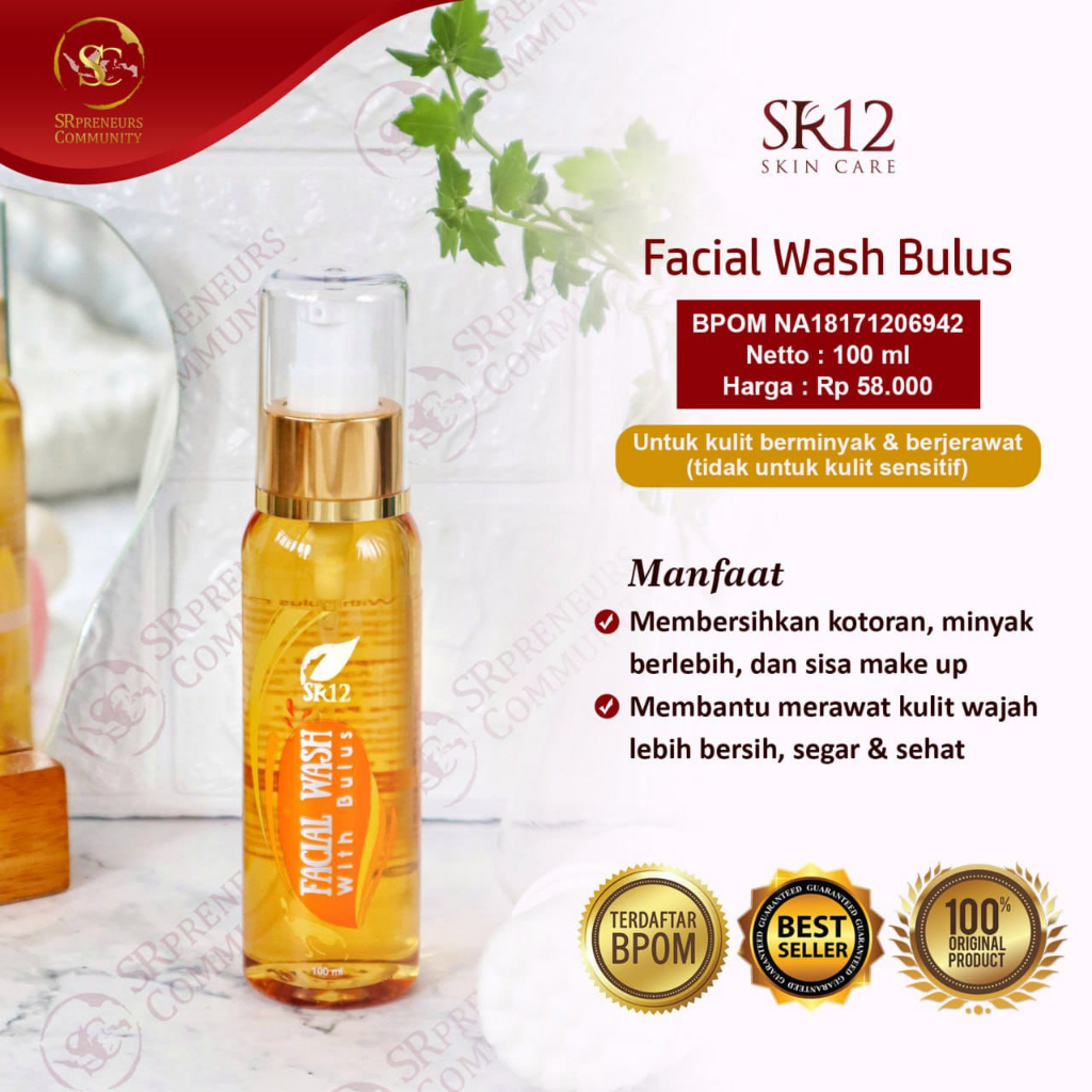 Facial Wash Bulus SR12 Kulit Normal Berminyak