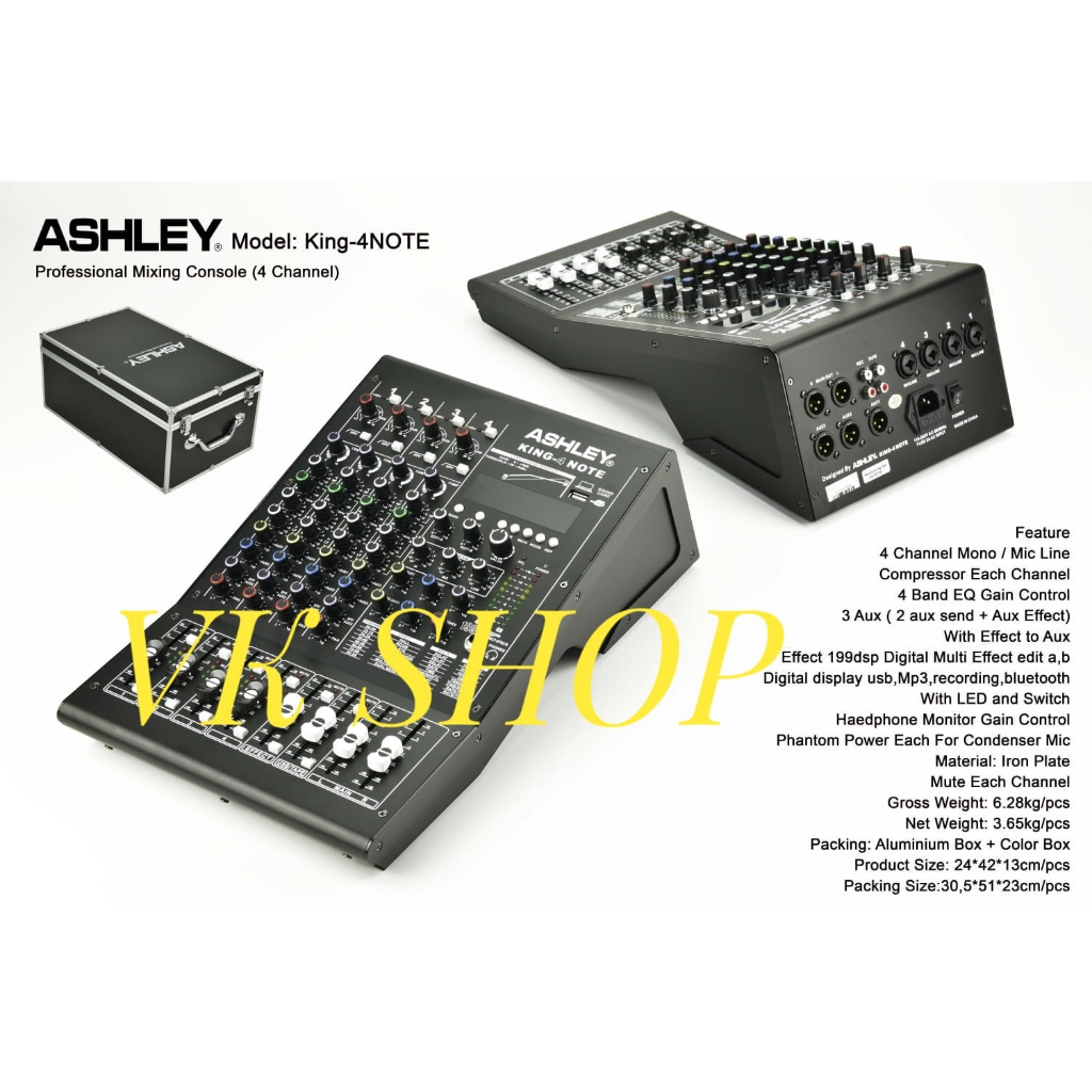 MIXER AUDIO ASHLEY KING 4 NOTE / KING4NOTE ORIGINAL USB-BT-REC-SOUND