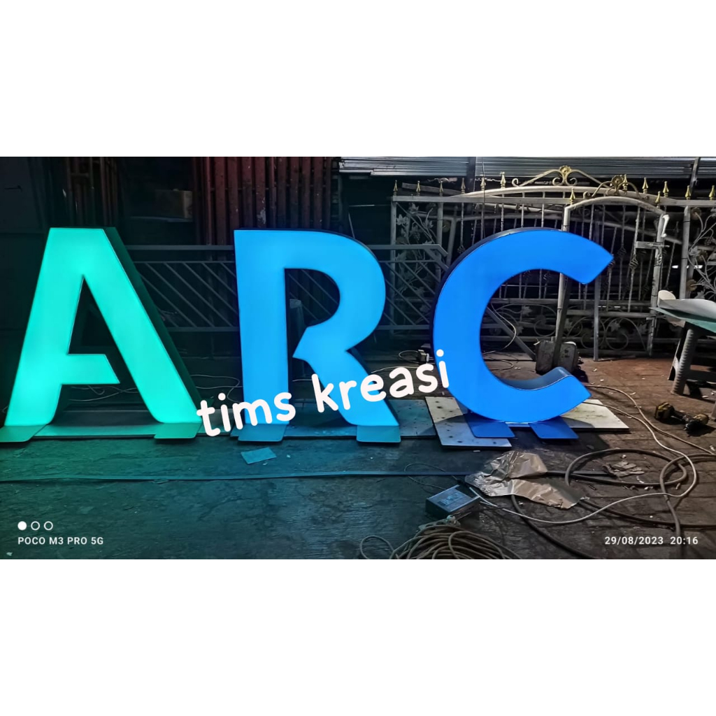 Huruf Timbul Galvanis + Akrilik | Huruf 3D | Huruf Timbul Custom