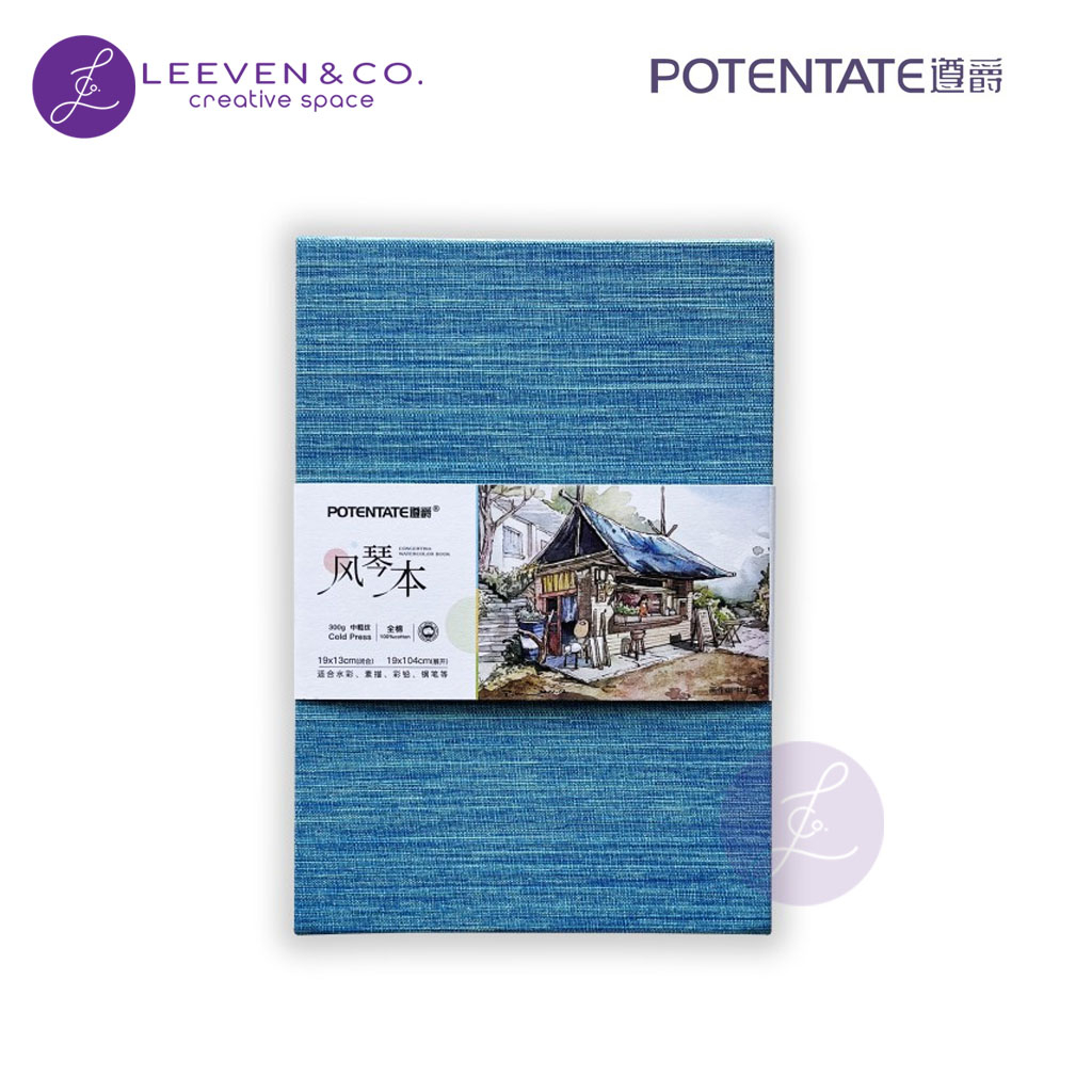 

POTENTATE CONCERTINA WATERCOLOR BOOK 19X104CM 300GSM 100% COTTON