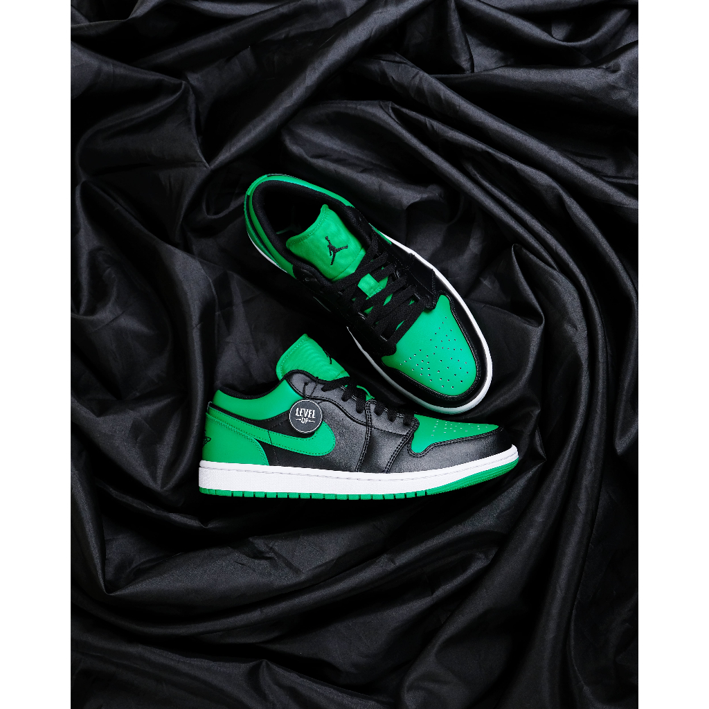 Air Jordan 1 Low Black Lucky Green 100% Original