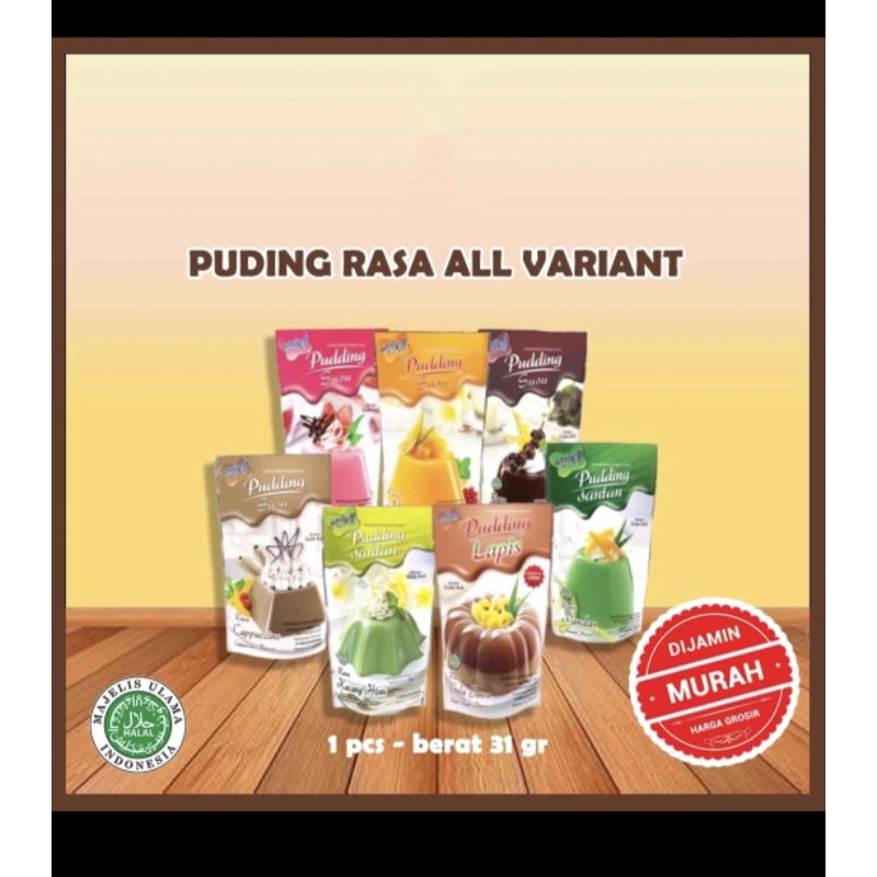 

Pudding Rasa Nutrijell 31 gram per Sachet | Nutrijell Pudding Rasa | Pudding Bubuk Instant