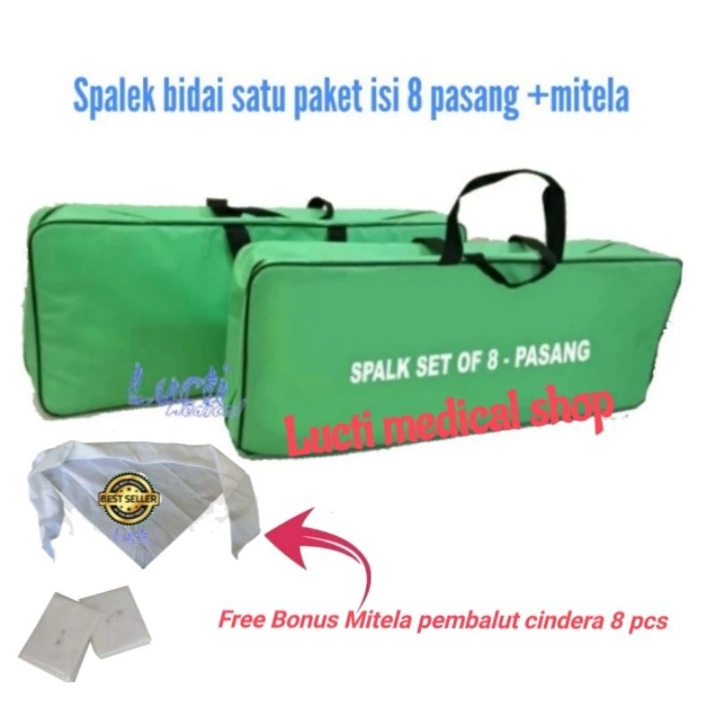 Paket spalek bidai set of 8 + tas bonus Mitela 8 Spalek bidai kayu