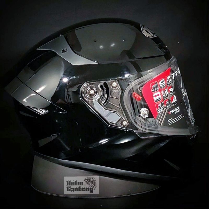 KYT TT COURSE BLACK GLOSSY HITAM GLOSSY