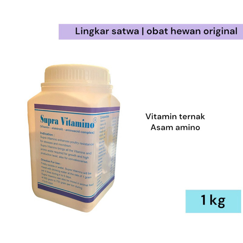 Supravitamino 1000 gram / Suplemen, Vitamin, Asam Amino Sapi Kambing Ternak