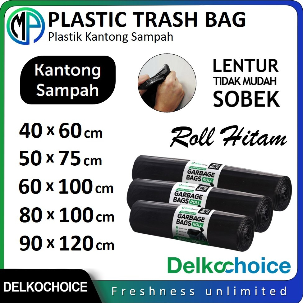 New Kantong Kresek Plastik Sampah Per-Roll / Plastic Trash Bag / Garbage Bags Hitam Tebal