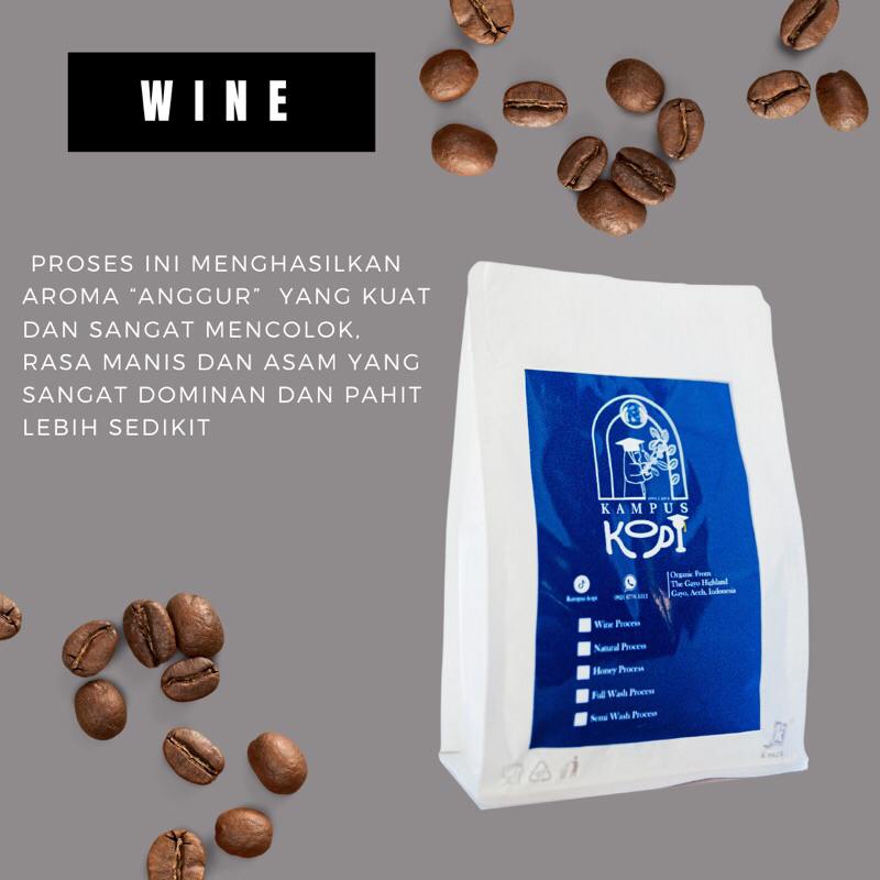 

Kopi Arabika Gayo Aceh Wine biji/bubuk