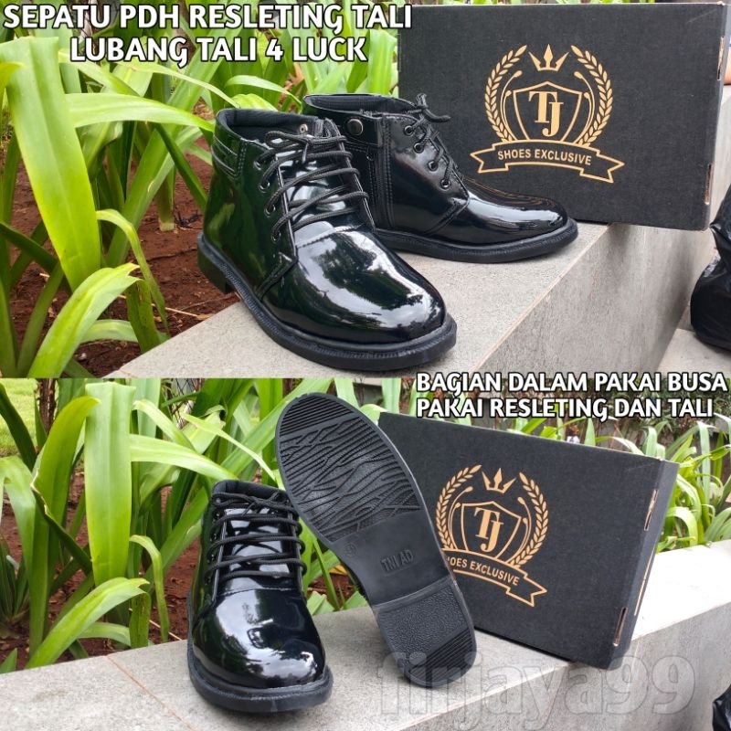 sepatu pdh kulit tni ad/sepatu pdh kilap satpam security,polisi,pol pp dll/sepatu pdh luck/sepatu pd