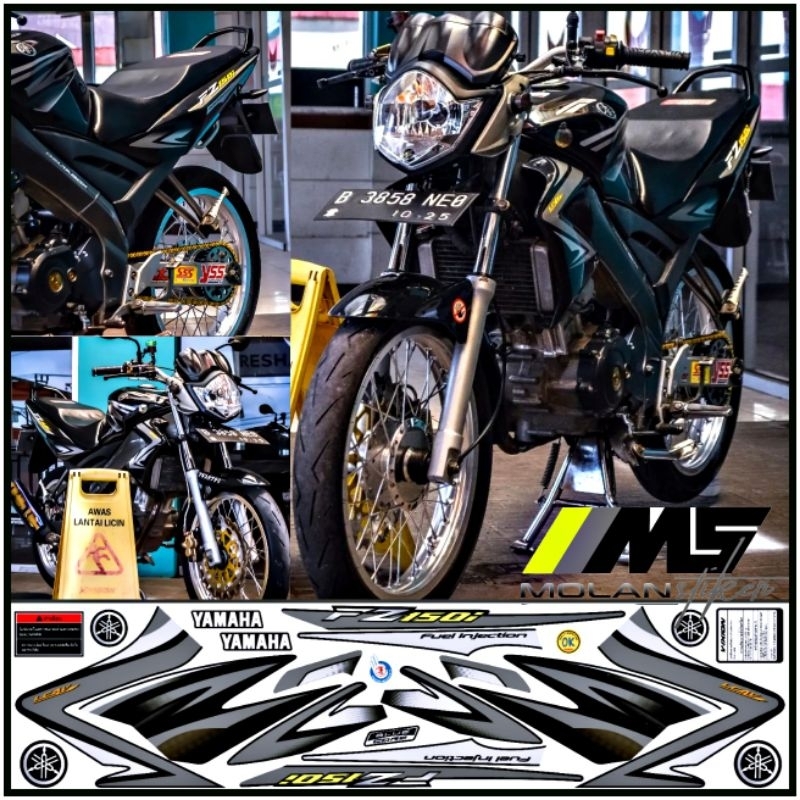 Decal Sticker Striping Variasi Vixion Old (Fz 150 i) Vixion Lama 2007-2012 Vixion Malaysia Vixion Thailand Thailook Yamaha Vixion 150 Se Limited Edition Yamaha Fz 150 i Old |Decal Semi Fullbody Vixion Lis Vixion Striping Vixion Old Fz 150 i Hitam Abu