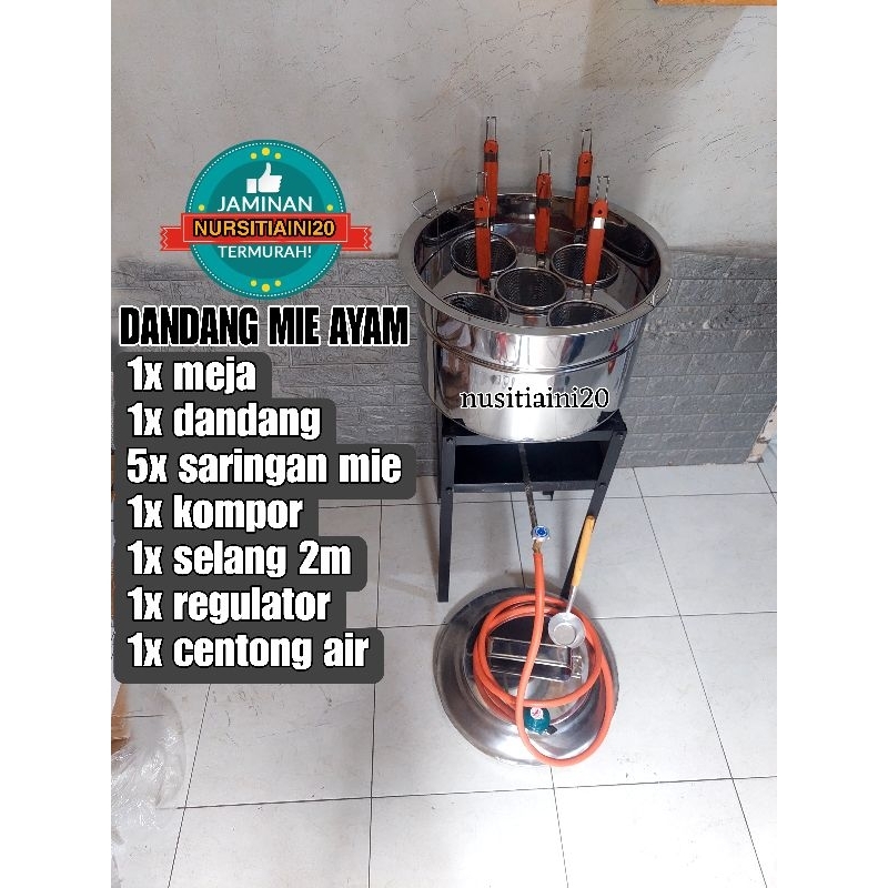 PANCI MIE AYAM 5 LUBANG STAINLESS LENGKAP /  PANCI MIE AYAM / TONG MIE AYAM