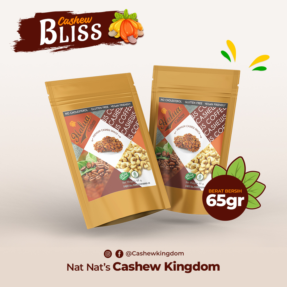 

Nat - Nat's Cashew"- Mini Halua Cashew 65 gr - Halua Coffee - Cemilan Kacang Mede