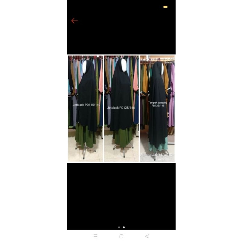 (FREE CADAR TALI / KARET) Khimar / Jilbab Bahan Jetblack bonanza, hitam pekat