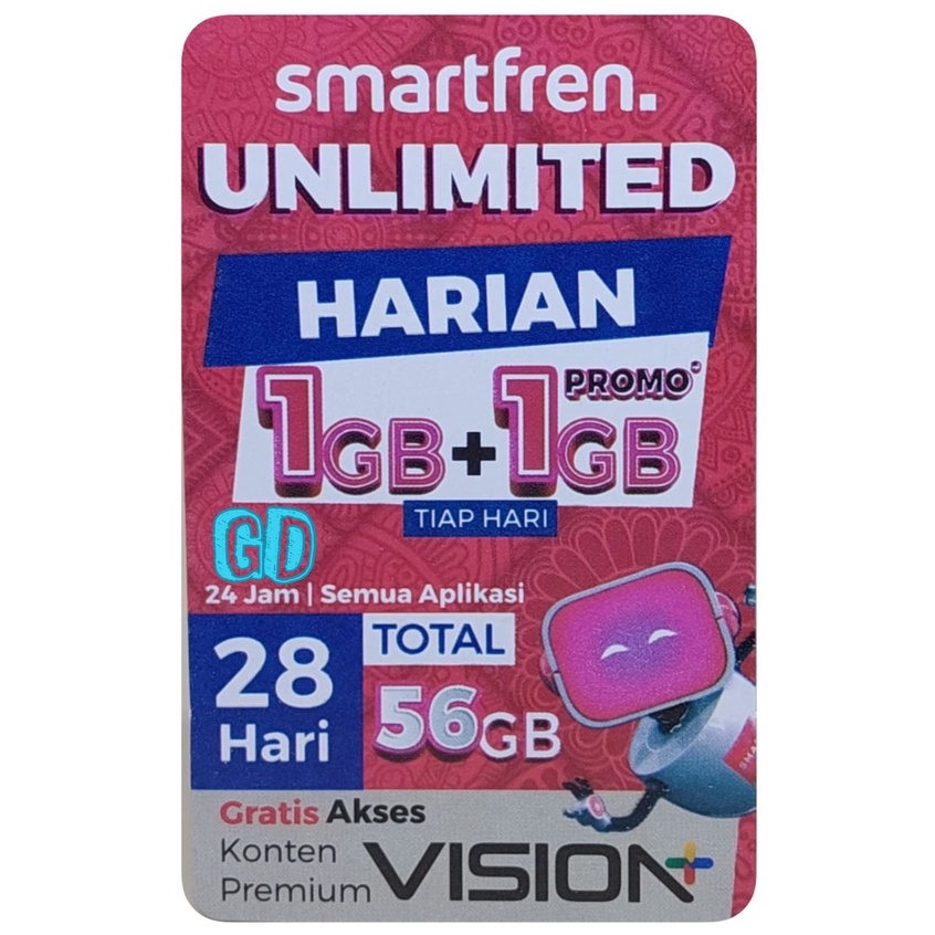 VOUCHER SMARTFREN UNLIMITED 2GB/Hari 28 HARI