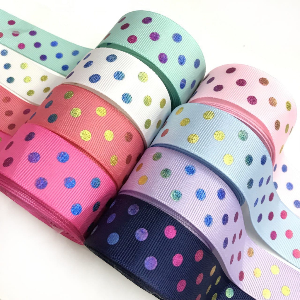 

PER 1 YARD - PITA MOTIF POLKADOT FOIL RAINBOW/PITA KADO/PITA HAMPERS/PITA RAMBUT MOTIF POLKADOT