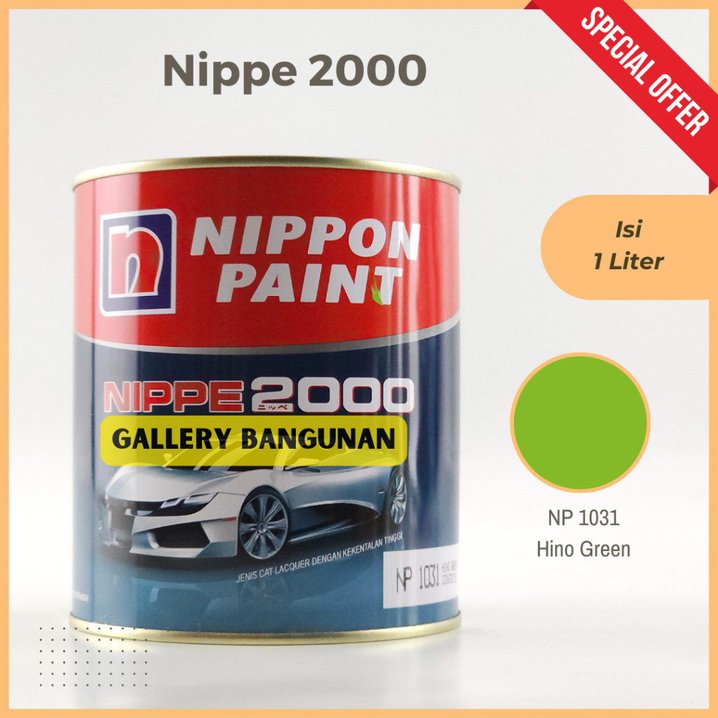 

Nippe 2000 Np 1031 Hino Green Cat Kayu Besi NC Nippon Paint Kemasan 1 Liter