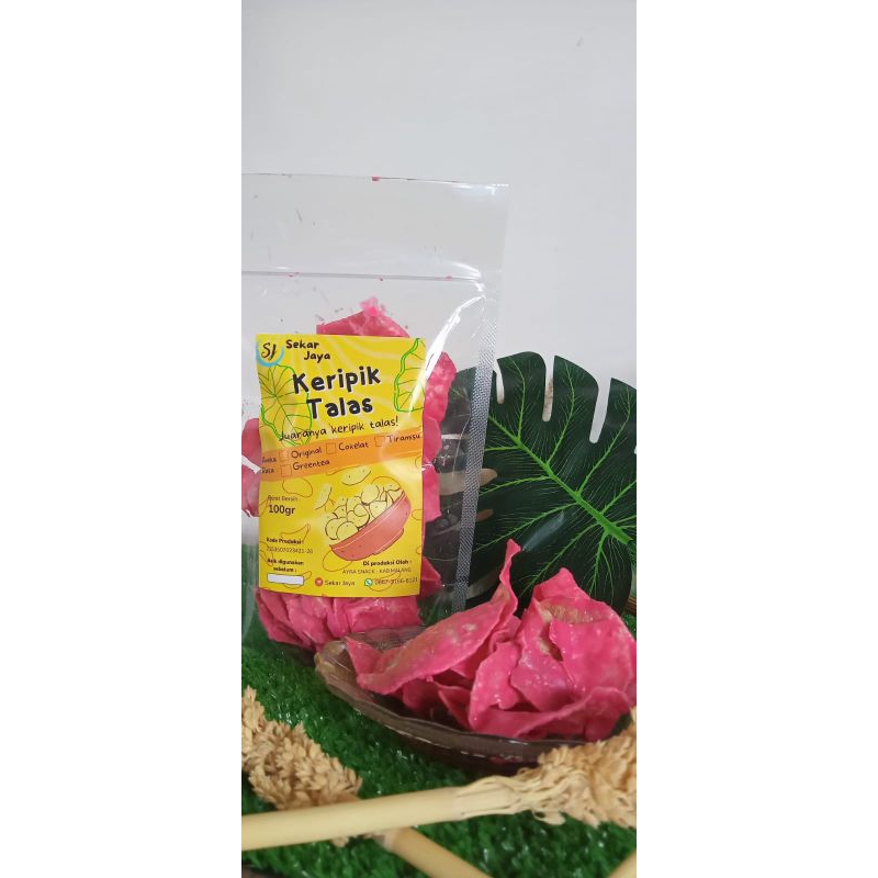 

Keripik talas rasa strawbery lumer 100gr