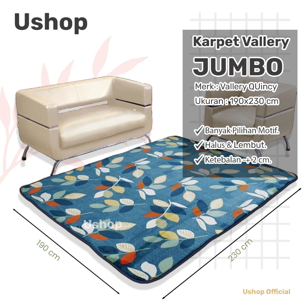 VALLERY Quincy Karpet JUMBO 230X190 Cm karpet malaysia minimalis - Amber  Claris  Cleo  Cosmic  Crys