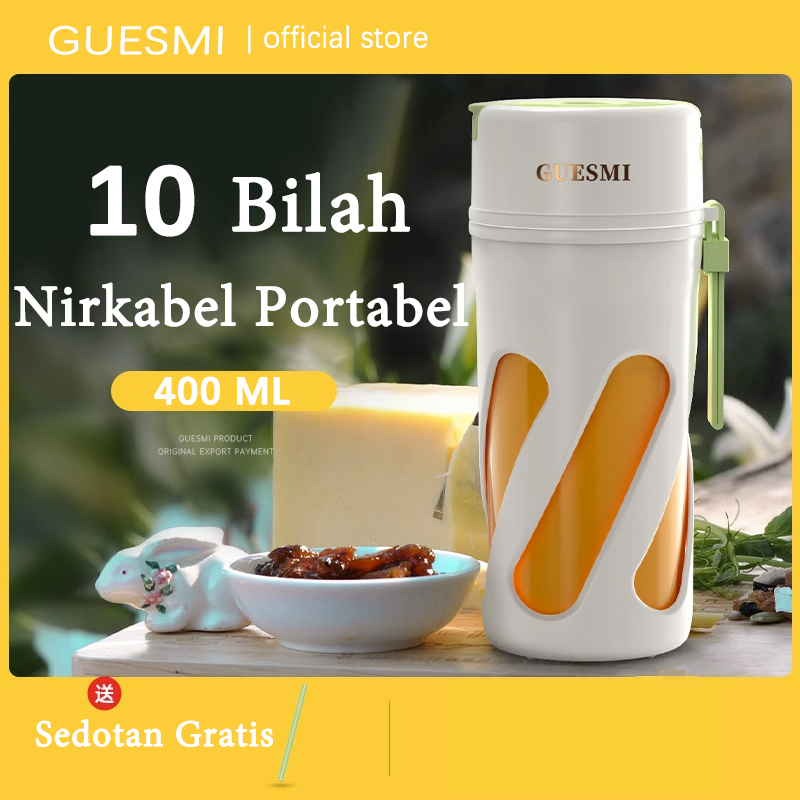 GuesMi Update 10 Bilah Sedotan Bawaan Juicer Cup Masa Pakai Baterai Satu Minggu Smoothies Blender Ju