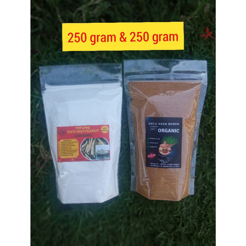 

SEPAKET Tepung pati garut irut angkrik dan Gula semut solusi tepat Asam lambung
