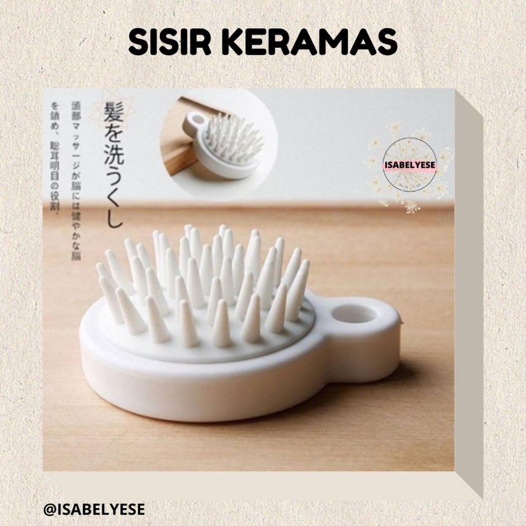 ✔❤ Sikat Silikon Keramas || Sisir Keramas || Sisir Keramas Bulat Silikon Putih Sikat Cuci Rambut Kep