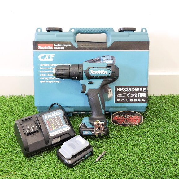 Mesin Bor charger 2 baterai 12V HP333DWYE Makita