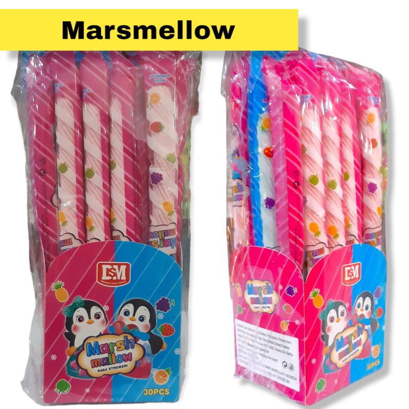 

1 BOX ( 30 PCS) PERMEN LUNAK / MARSMELLOW PANJANG / PERMEN MARSMELLOW KEPANG