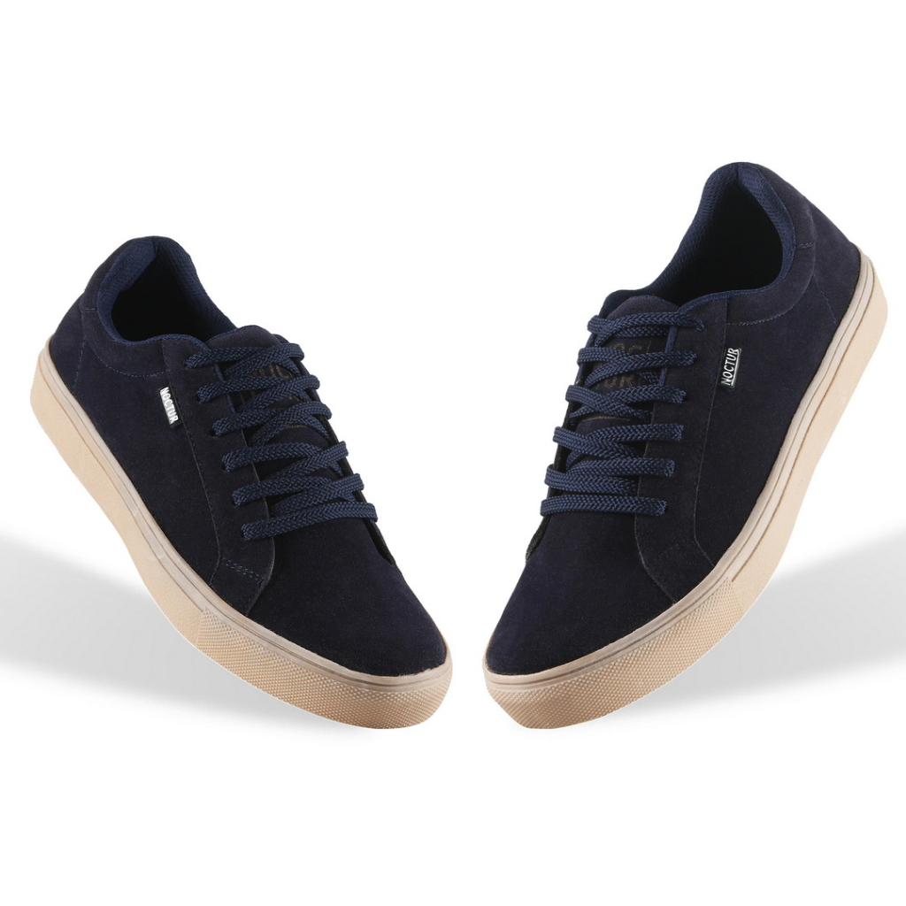 NOCTUR - Sneakers Pria Nevy Untuk Casual Bahan suede Size 38 -44 N-504