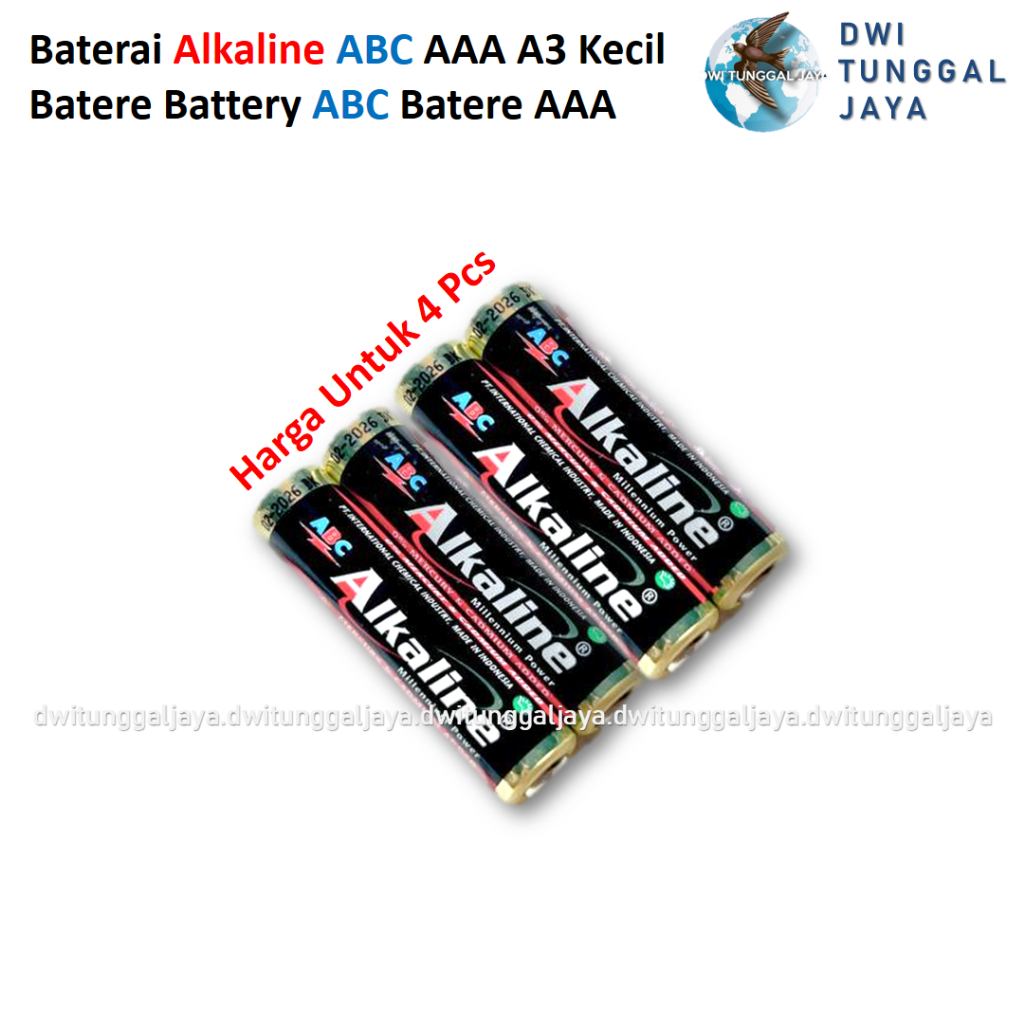 Baterai Alkaline ABC AAA A3 Kecil Batere Battery ABC Batere AAA Isi 4