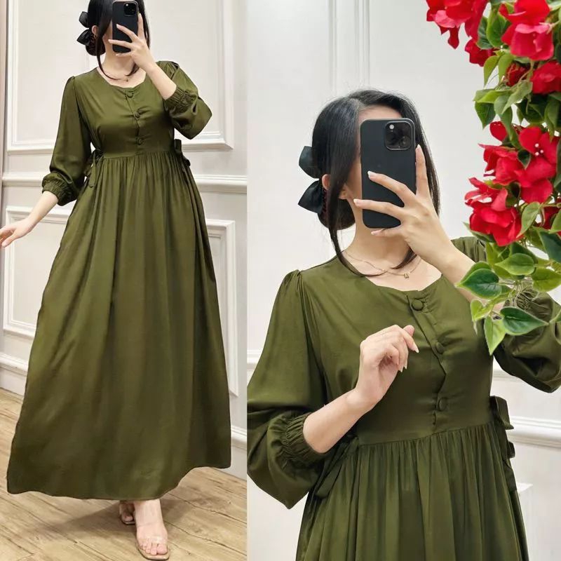 Daster busui midi dres 3/4terbaru