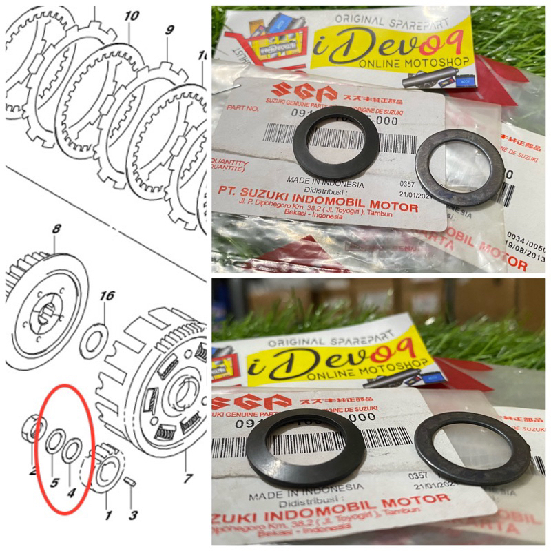 2 Pcs Ring Washer Gir Primer Rumah Kopling Satria Fu Fi GSX R S 150 Original SGP