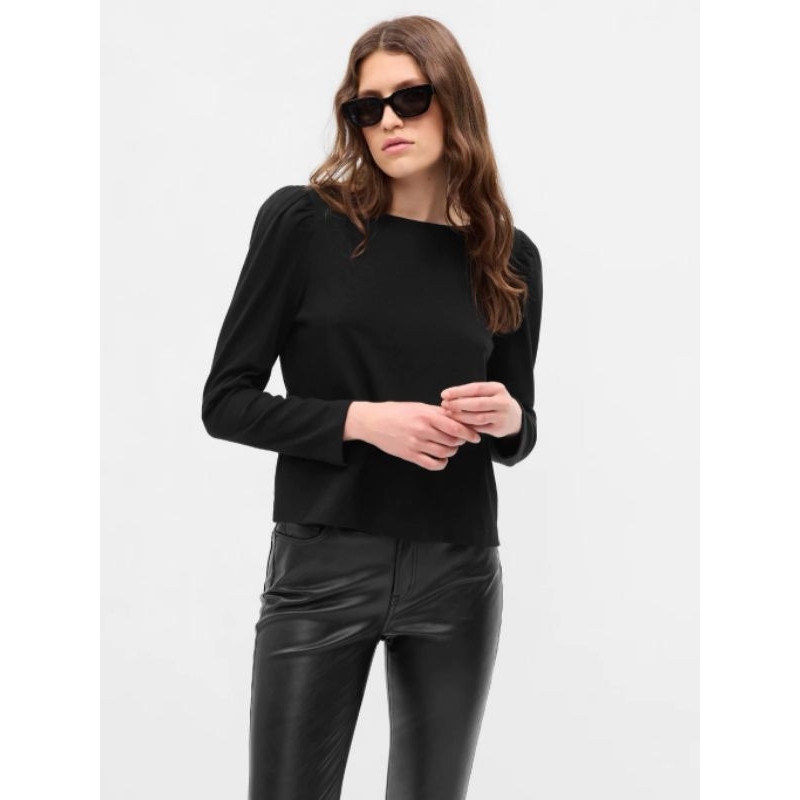 GP Puff Sleeve Boatneck Blouse T-Shirt Rib Tebal Premium Jumbo Big Size XXL XXXL