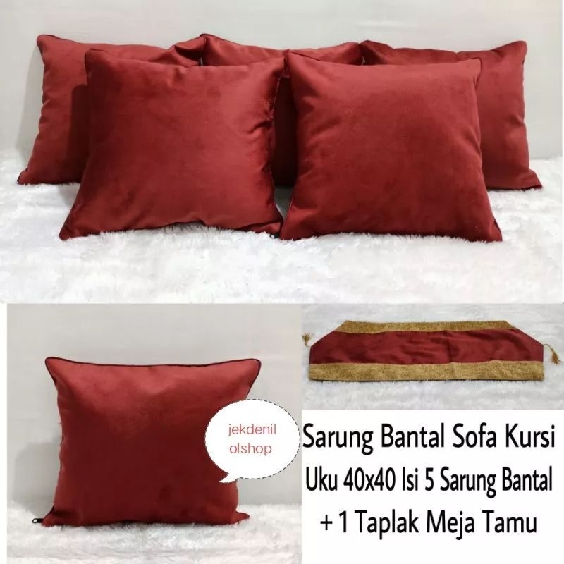 Sarung bantal kursi + taplak polos