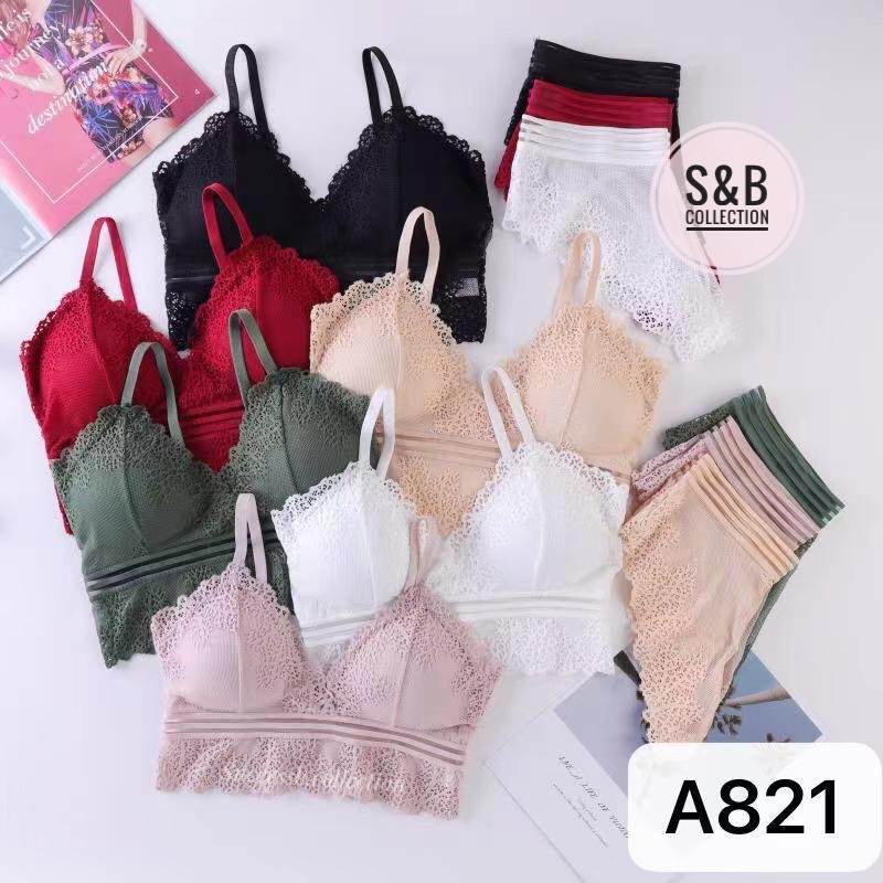 setelan tanktop | setelan crop top lace | bra set | Setelan BRA LACE brukat brokat | Bralette Set Wa